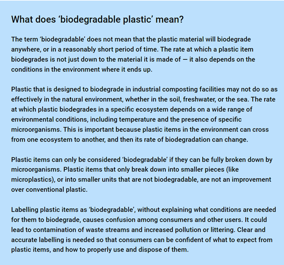 Biodegradable Plastics Solution or Problem? Plastic Action Centre